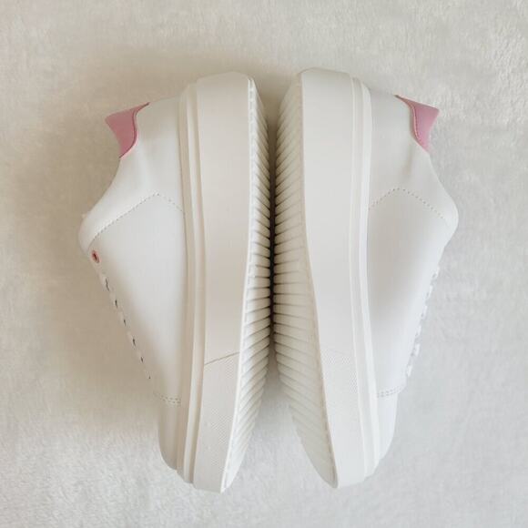 NWOB Loci Collab Nicki Minaj Bio Leather Low Top Platform Sneakers White & Pink - Picture 5 of 13